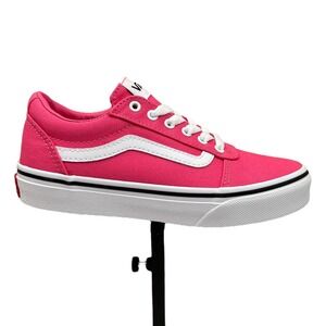 Vans Ward Youth Girls Canvas Skateboard Sneaker Size 1 Pink-White Low Top Shoes